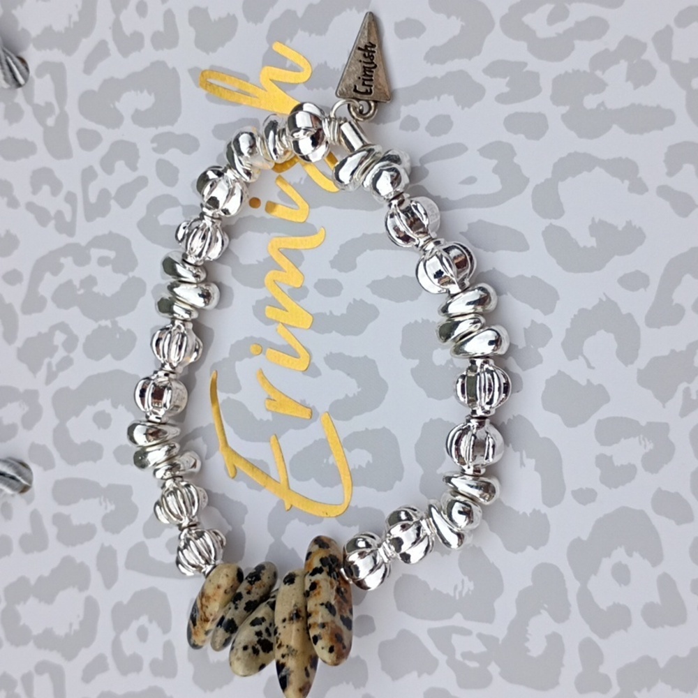 Erimish Silver Black Charm Bracelet - Picture 1 of 7